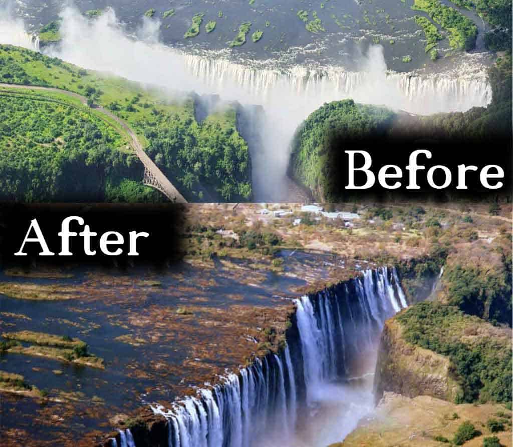 The Victoria - World largest Water Fall is dying due to Climate Change