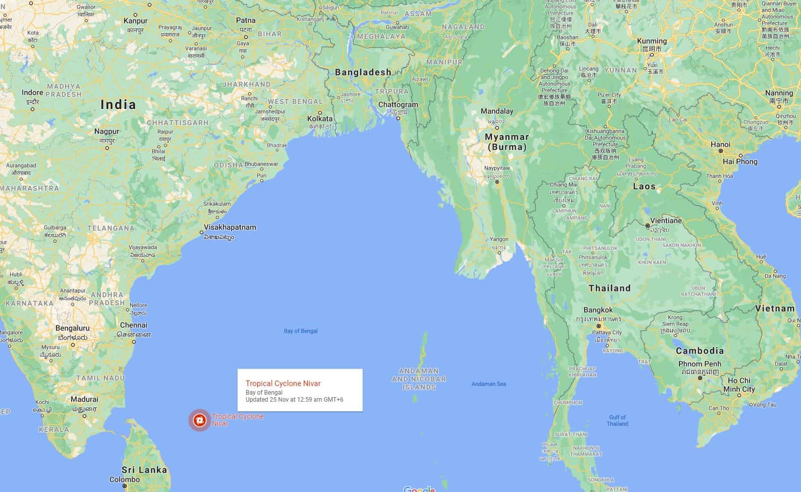 The deep depression of Bay of Bengal condensed into Cyclone Nivar