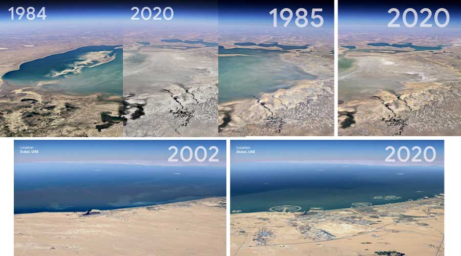 Google Earth's new feature time-lapse