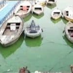 Suddenly Ganges Water turned Green at Varanasi in India