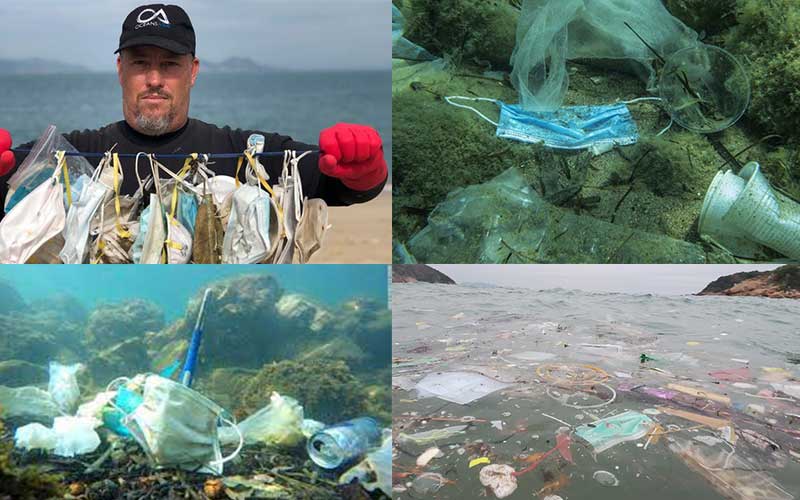 Masks are now polluting the sea
