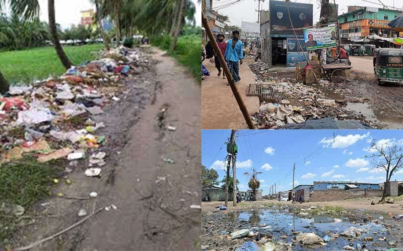 chaumuhani, noakhali, bangladesh, is turning into a city of garbage