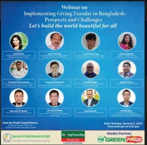 Webinar on Implementation of GivingTuesday in Bangladesh, Challenges and Prospects