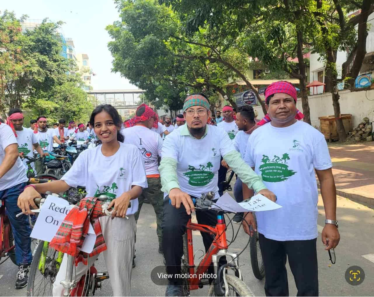 Bicycle rally in Dhaka demanding withdrawal of tax on bicycles