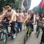 a bicycle rally was held at dhaka on the occasion of the release of the bangladesh