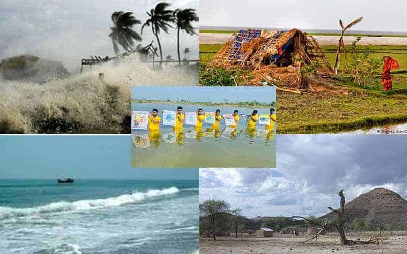 standing in the water in satkhira, bangladesh, demanding climate justice