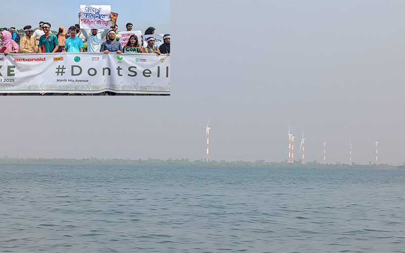 youth human chain demanding increased investment in renewable energy to combat climate change