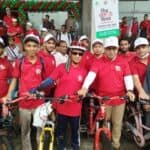  A colorful bicycle rally was held in Dhaka on World Postal Day